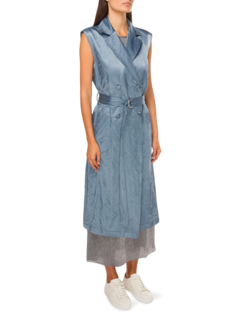Crinkle Satin Long Waistcoat