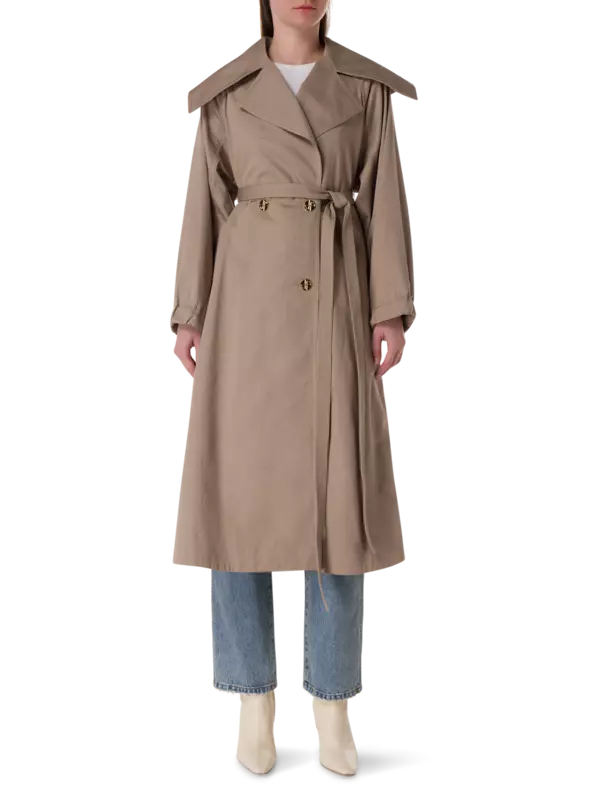 معطف واق من المطر بحزام