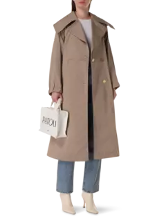 معطف واق من المطر بحزام