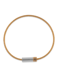 Sterling Silver and Yellow Gold Le 9g Cable Bracelet