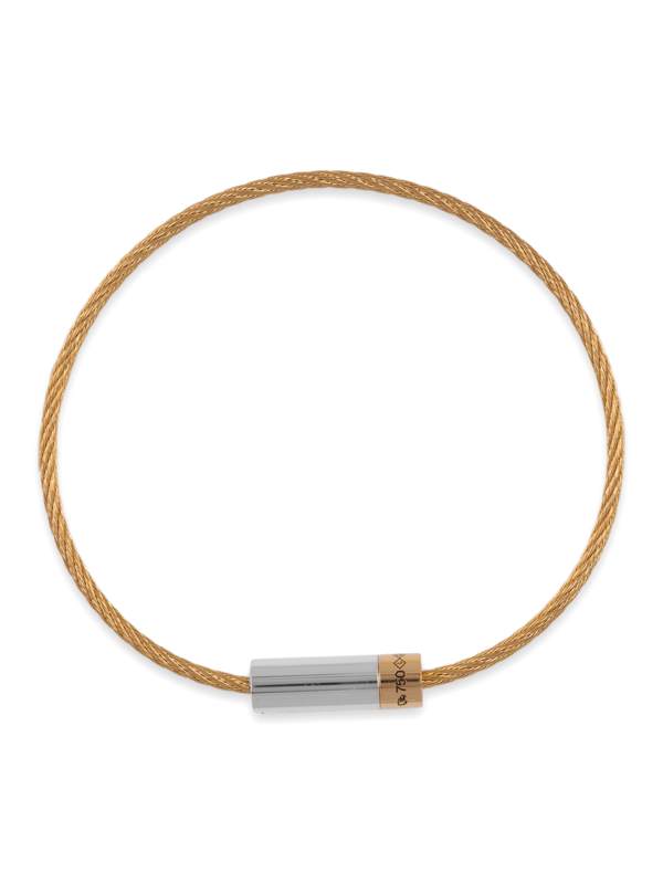 Sterling Silver and Yellow Gold Le 9g Cable Bracelet
