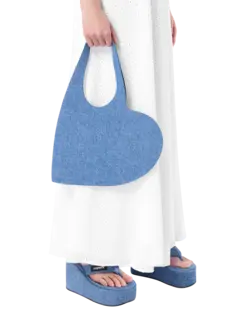 Denim Mini Heart Tote Bag