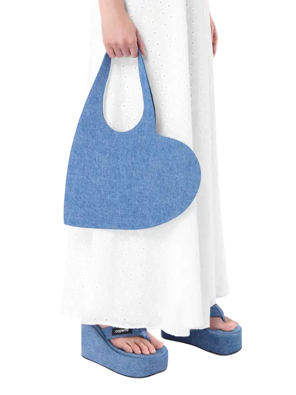 Denim Mini Heart Tote Bag