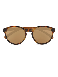 Thin-Rimmed Round Tortoise Shell Sunglasses