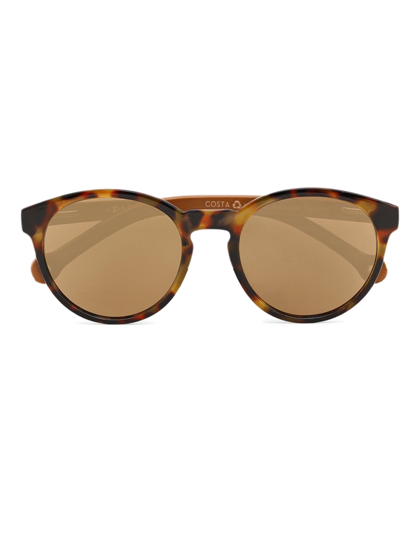 Thin-Rimmed Round Tortoise Shell Sunglasses