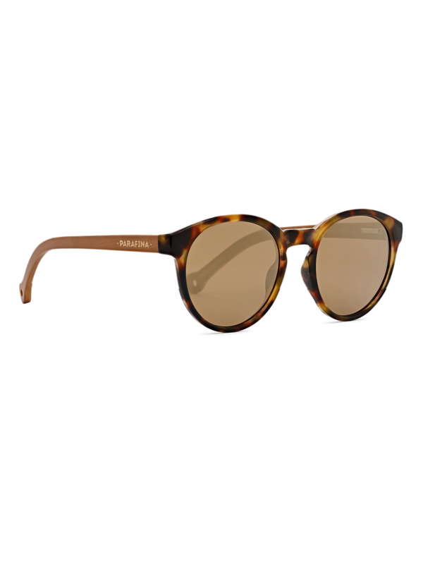 Thin-Rimmed Round Tortoise Shell Sunglasses