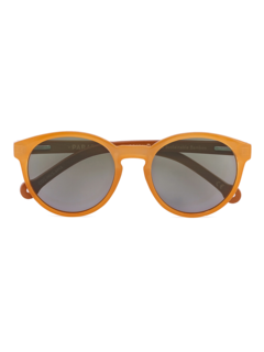 Thin-Rimmed Round Two-Tone Sunglasses