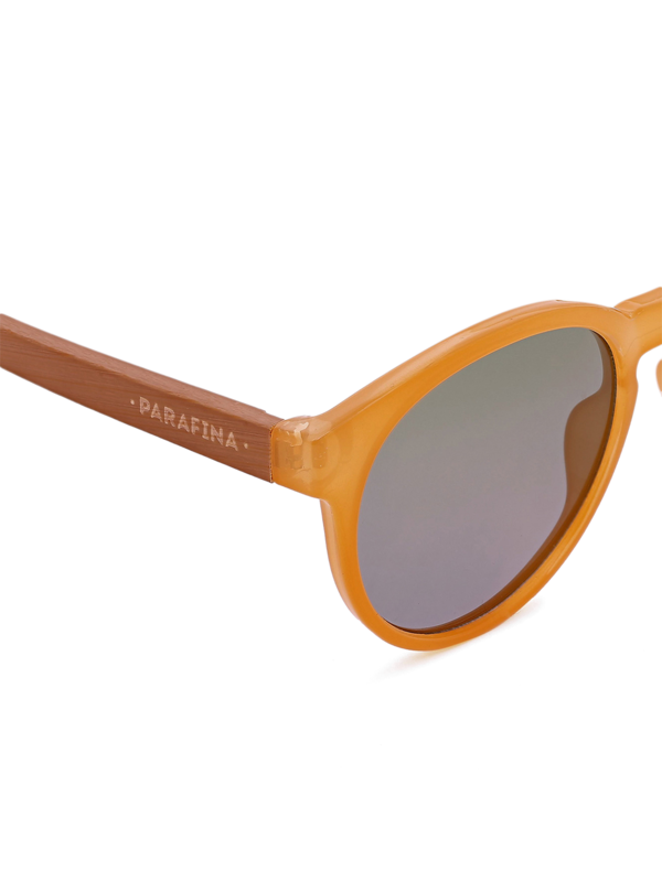 Thin-Rimmed Round Two-Tone Sunglasses