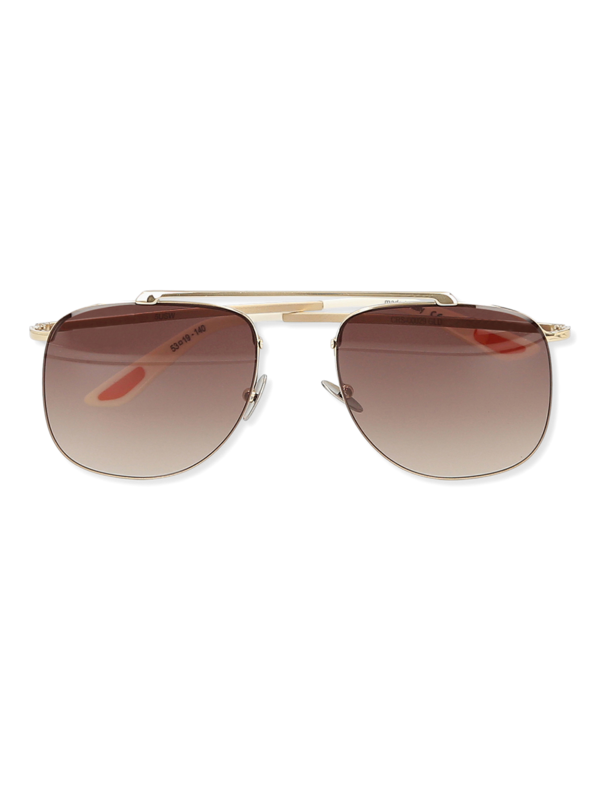 Gold/Grey Rectangular Sunglasses