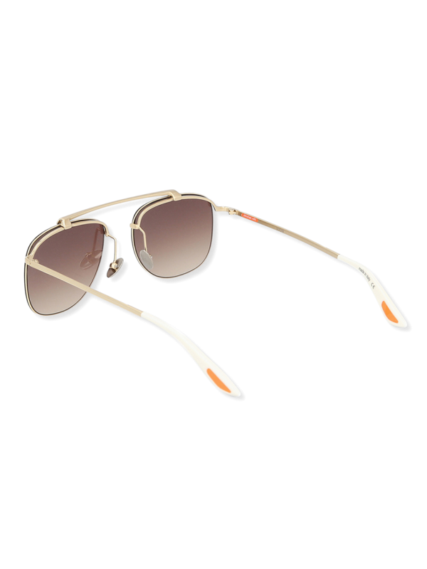 Gold/Grey Rectangular Sunglasses