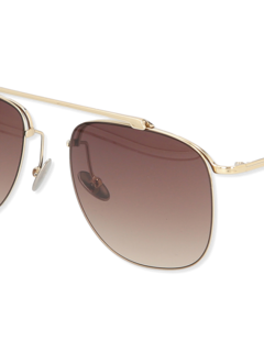 Gold/Grey Rectangular Sunglasses