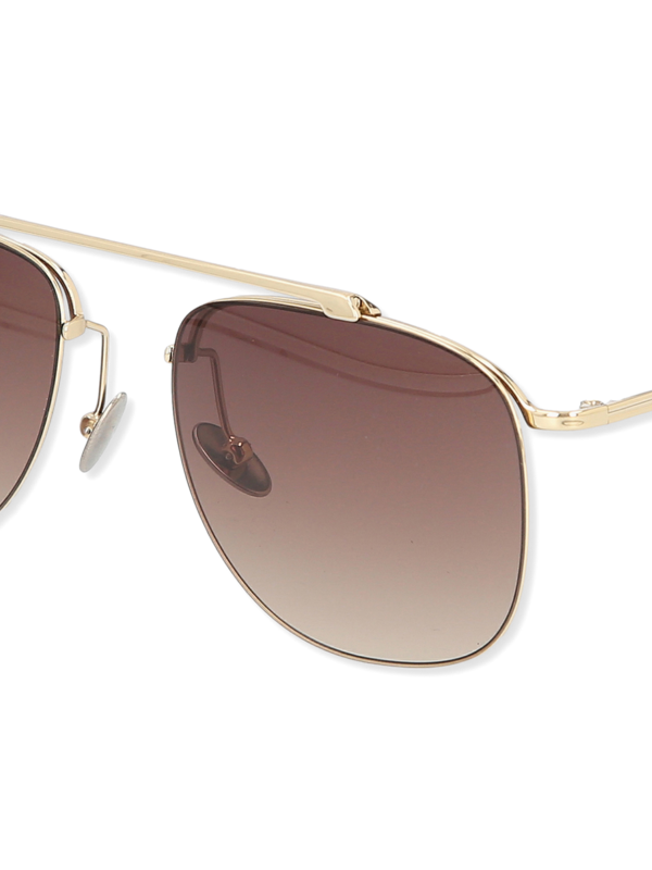 Gold/Grey Rectangular Sunglasses