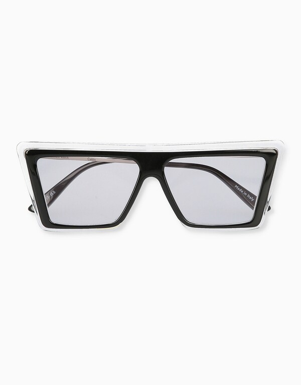 Clear/Black Squared Sunglasses