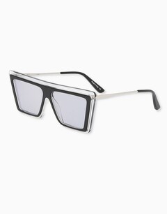 Clear/Black Squared Sunglasses