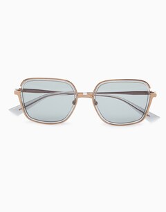 Rose Gold/Clear Rectangular Sunglasses