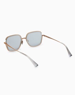 Rose Gold/Clear Rectangular Sunglasses