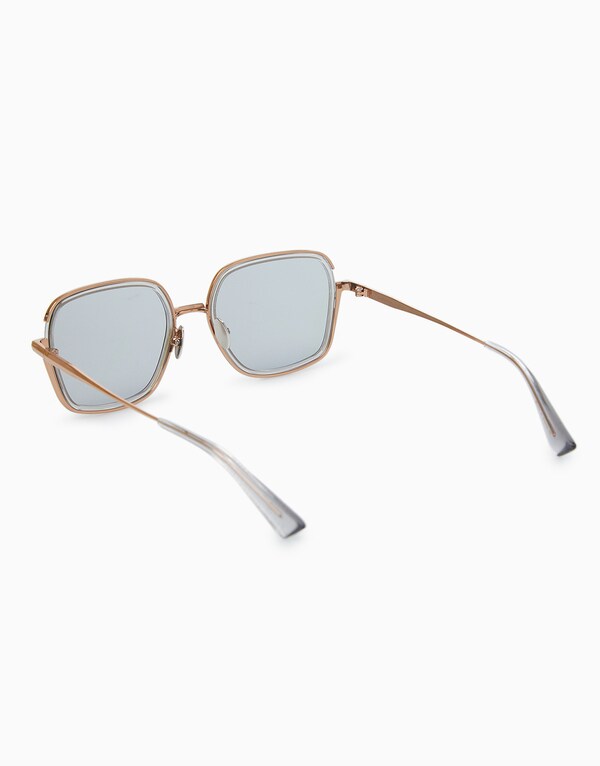 Rose Gold/Clear Rectangular Sunglasses