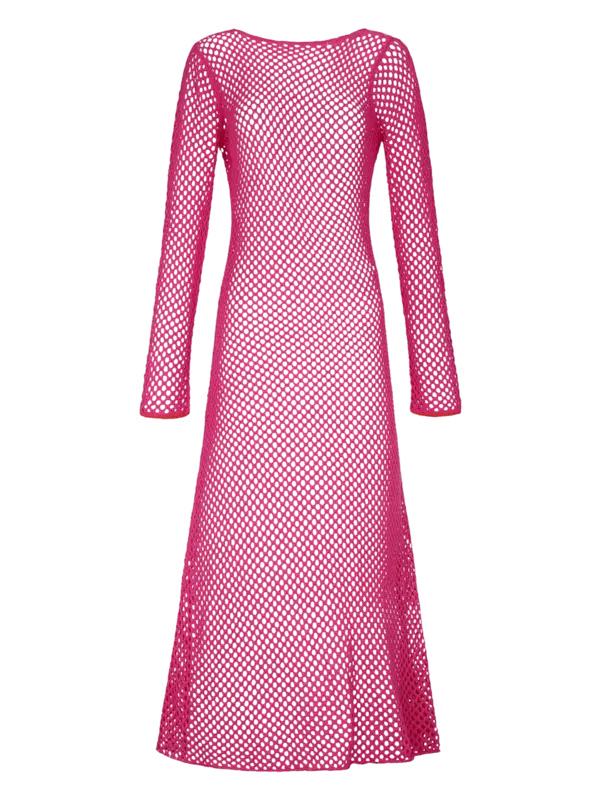 Crochet U-back Maxi Dress