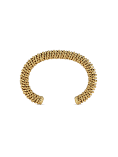 Embellished Gold "Luba" Cuff with Ornate Spring Detailing