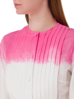 فستان متوسط الطول بأكمام طويلة مصبوغ بطريقة الربط