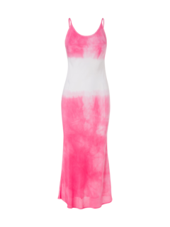 فستان متوسط الطول بدون رباط مصبوغ بطريقة الربط