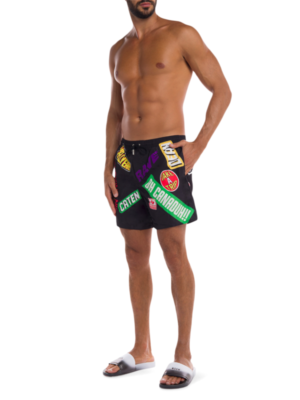 Traveler Patch' Swim Trunks in Black