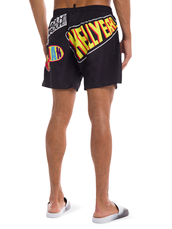 Traveler Patch' Swim Trunks in Black