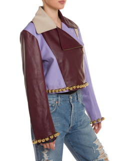 Multi-Color Patchwork Alexa Jacket with Golden Spheres