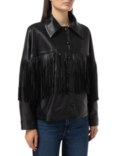 TAYLOR FRINGE SHORT LEATHER JACKET