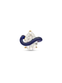 أقراط مفردة مرصعة بالألماس | ذهب أصفر عيار 18 قيراط