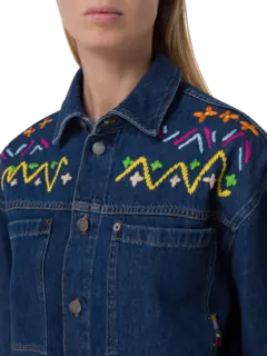 جاكيت جينز مطرز بنمط فير آيل