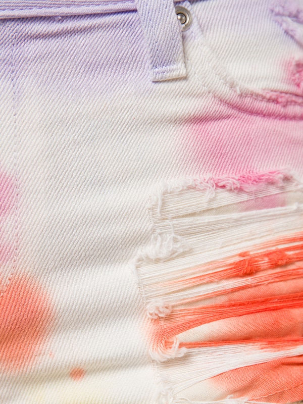 Hand-Dyed Denim Shorts