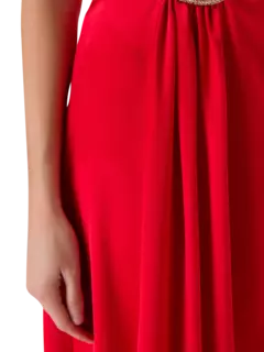 فستان فليم متوسط الطول مزين بالكرستال