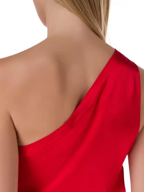 فستان فليم متوسط الطول مزين بالكرستال