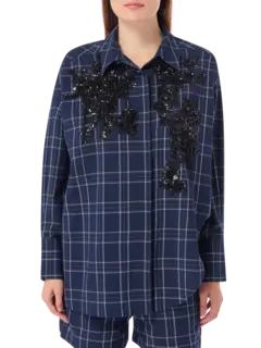 قميص مطرز بحافة واسعة