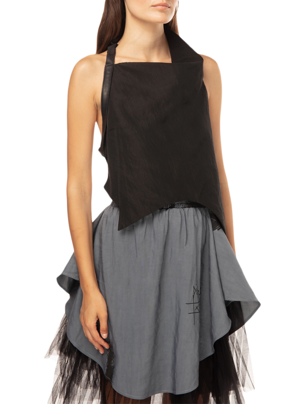Aysmmetrical Backless Sleeveless Top
