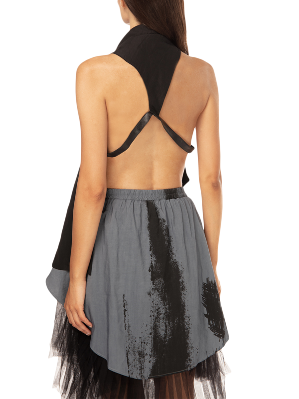 Aysmmetrical Backless Sleeveless Top