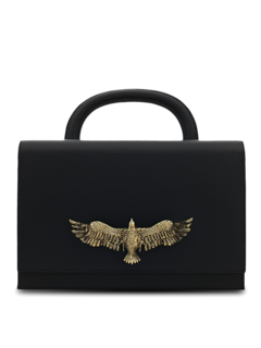 Structured Mini Bag with Eagle Embellishment