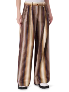 بنطال كاثرين مخطط بقصة أرجل واسعة