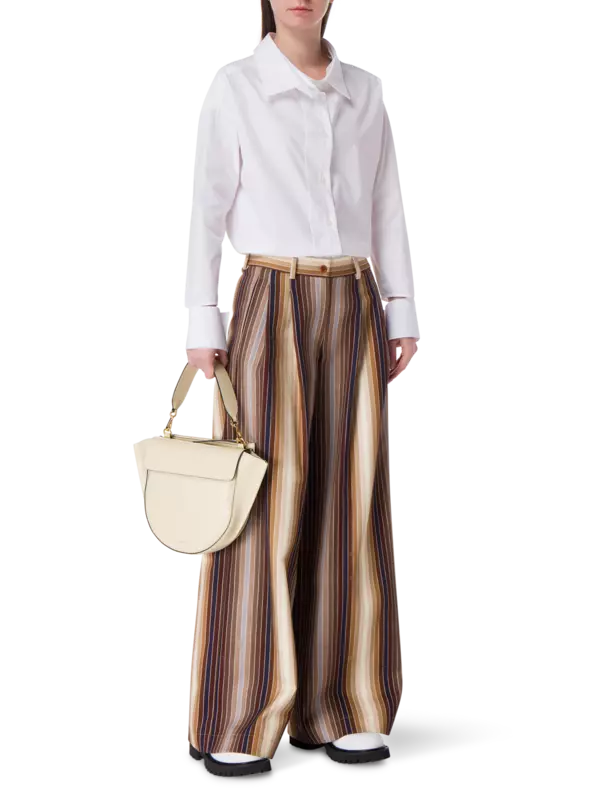 بنطال كاثرين مخطط بقصة أرجل واسعة