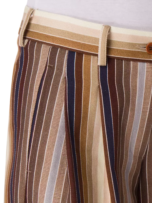 بنطال كاثرين مخطط بقصة أرجل واسعة