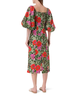 فستان نوا متوسط الطول بطبعة أورا بلوسوم