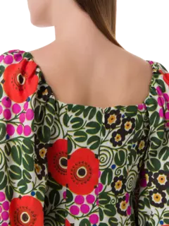 فستان نوا متوسط الطول بطبعة أورا بلوسوم