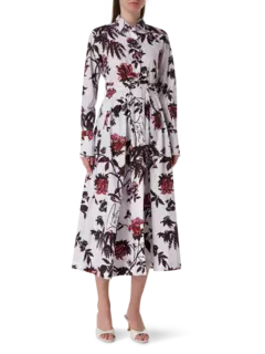 فستان طويل بتصميم قميص بكسرات