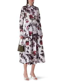 فستان طويل بتصميم قميص بكسرات