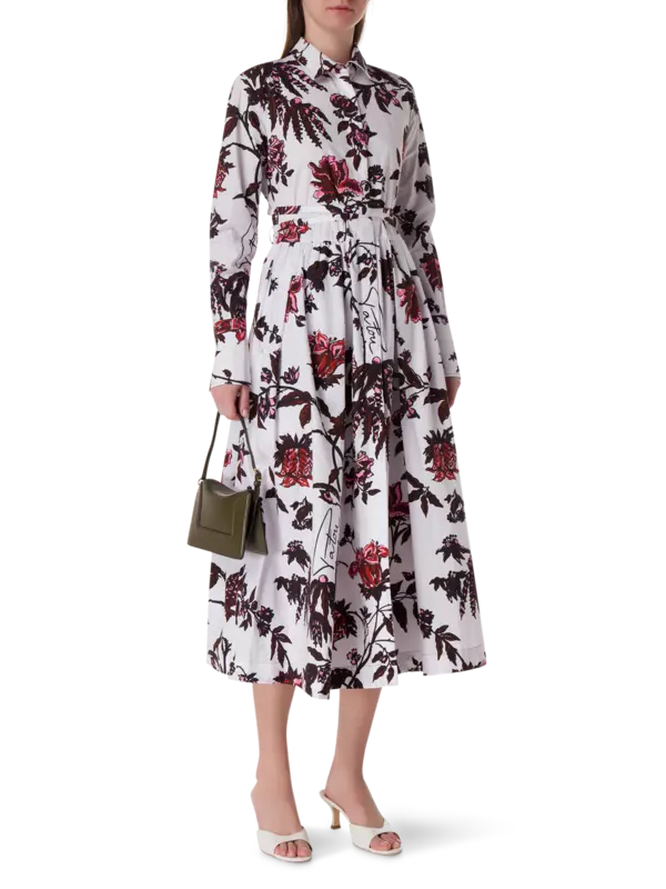 فستان طويل بتصميم قميص بكسرات