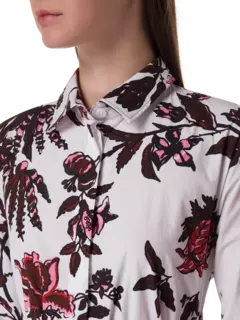 فستان طويل بتصميم قميص بكسرات