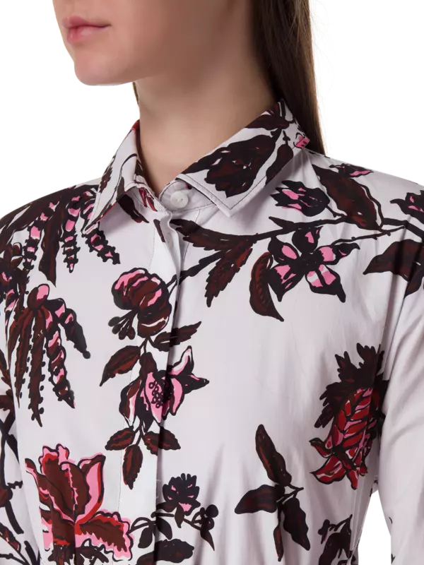 فستان طويل بتصميم قميص بكسرات