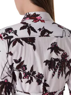 فستان طويل بتصميم قميص بكسرات