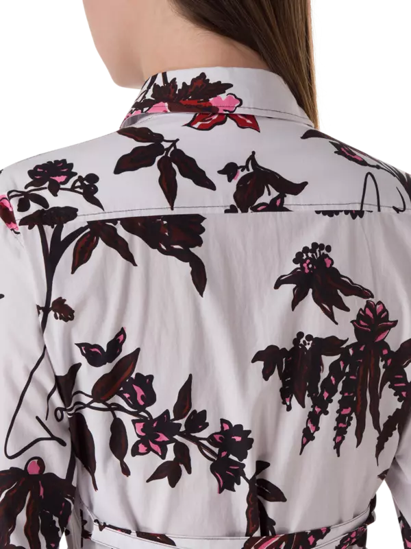 فستان طويل بتصميم قميص بكسرات